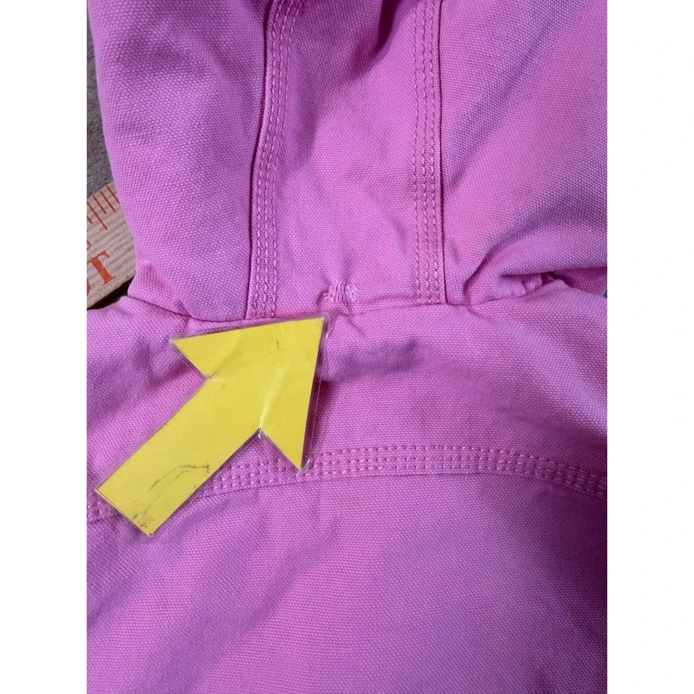 Carhartt Sherpa Lined Hooded Duck Girls 2T Pink Canvas Jacket Coat Good - Picture 14 of 14